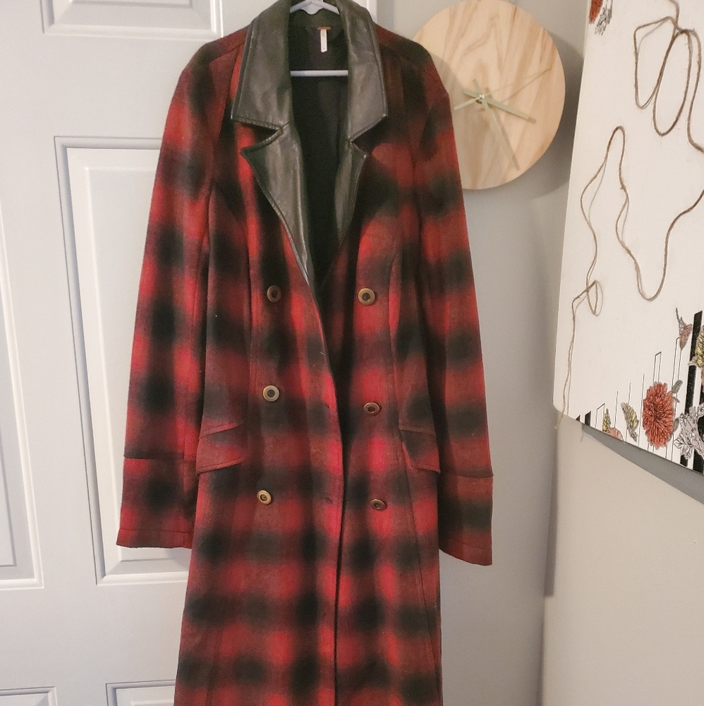 Free People Plaid Coat
